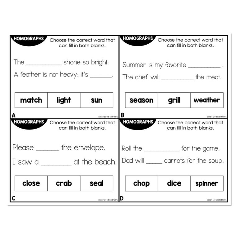 Toothy – Grammar – 2nd and 3rd Grade – Multiple Meaning Words ...