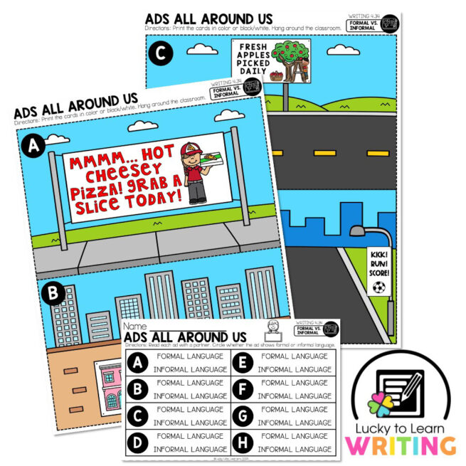 Lucky to Learn Writing - Unit 4 Opinion - Writing 4.34 - Formal vs ...