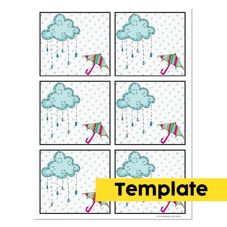 Raining Cats and Dogs Craftivity - Word Cards Template - Lucky Little ...