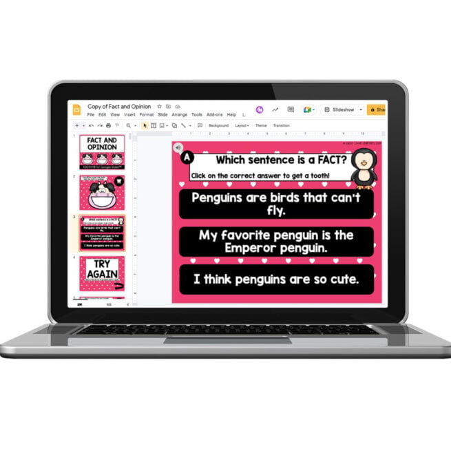Digital Toothy - Reading Comprehension - 2nd Grade - Fact and Opinion ...