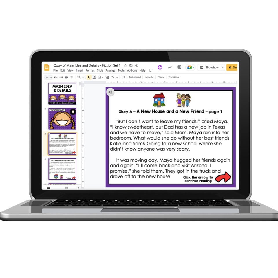 Digital Toothy - Reading Comprehension - 2nd Grade - Main Idea and ...