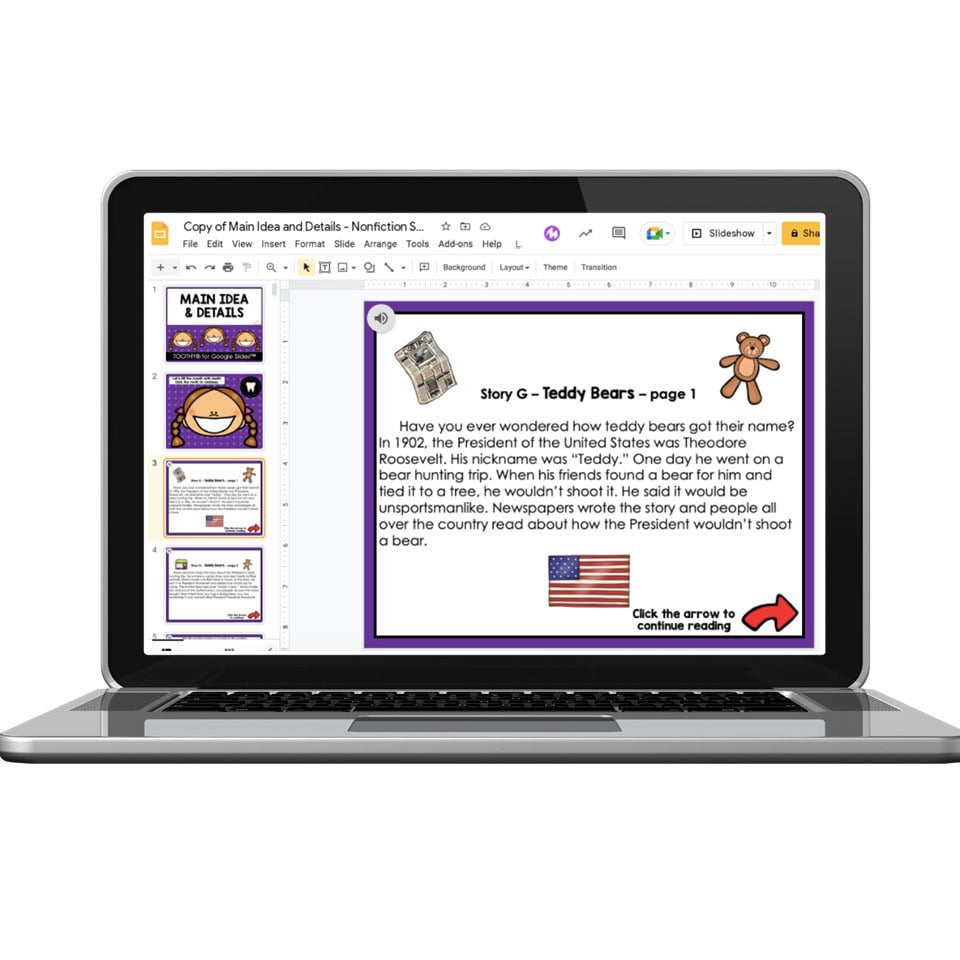 Digital Toothy - Reading Comprehension - 2nd Grade - Main Idea and ...