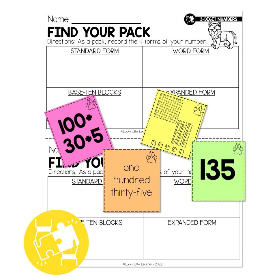 Lucky to Learn Math - 3 Digit Numbers - Lesson 1.11 - Collaboration ...