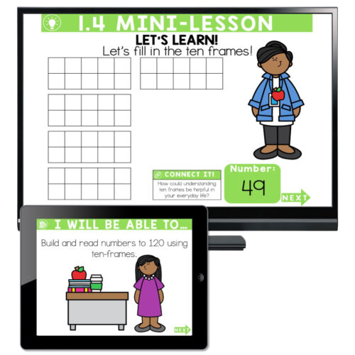 Lucky to Learn Math - Ten Frames to 120 - Lesson 1.4 - Teaching Slides ...