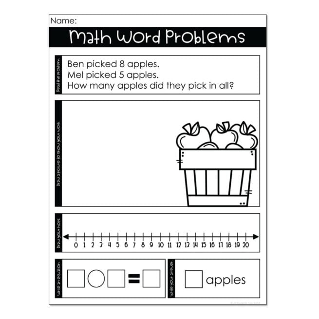 Math Story Problems - Set 1 - Addition - Lucky Little Learners