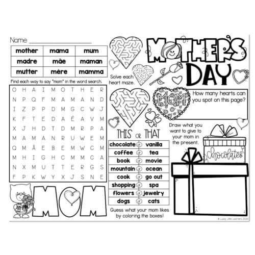 Mother's Day Placemat