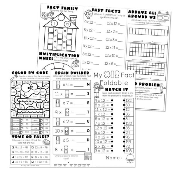Multiplication Fact Fluency Brochure - Fact Foldable - Multiply 12 ...