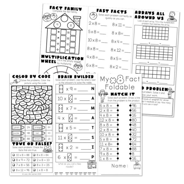 Multiplication Fact Fluency Brochure - Fact Foldable - Multiply 8 ...