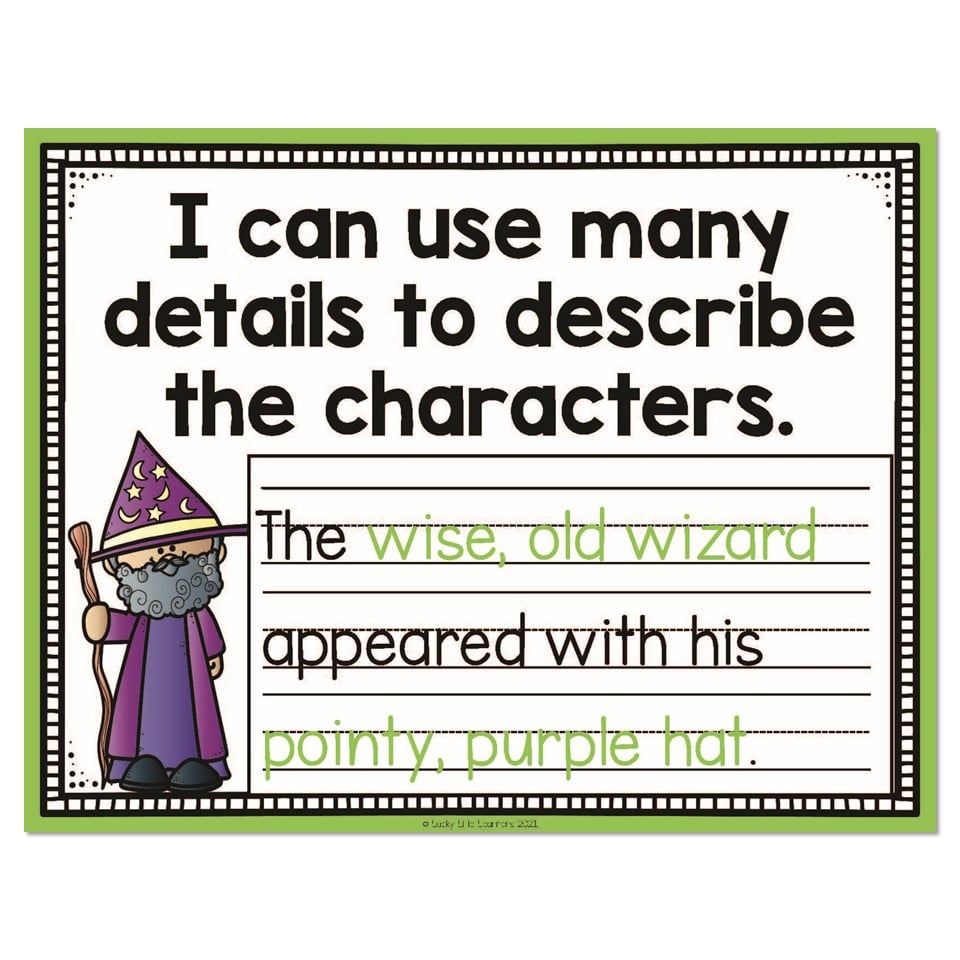 Writing Bulletin Board - Writing Goals Posters - Use Details Describe ...