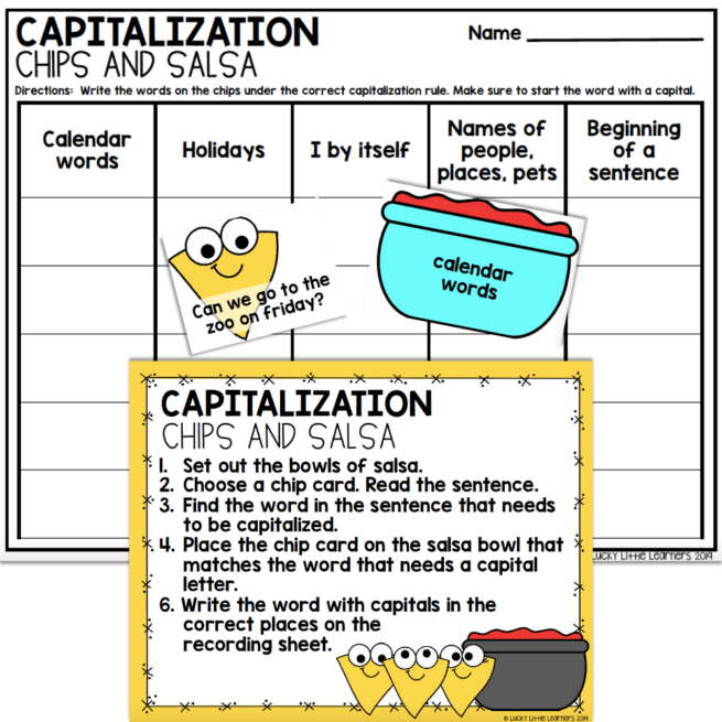 2nd Grade Grammar Center - Capitalization