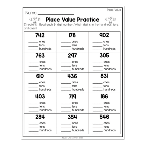 Math 2gd 2nd Grade Math Worksheets - Place Value - Place Value - Place Value ...