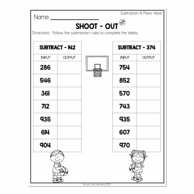 2nd Grade Math Worksheets - Place Value - Subtraction and Place Value ...