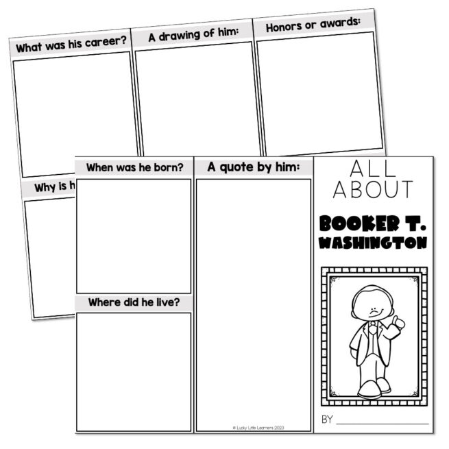 Biography Brochure - Black History - Booker T. Washington - Lucky ...