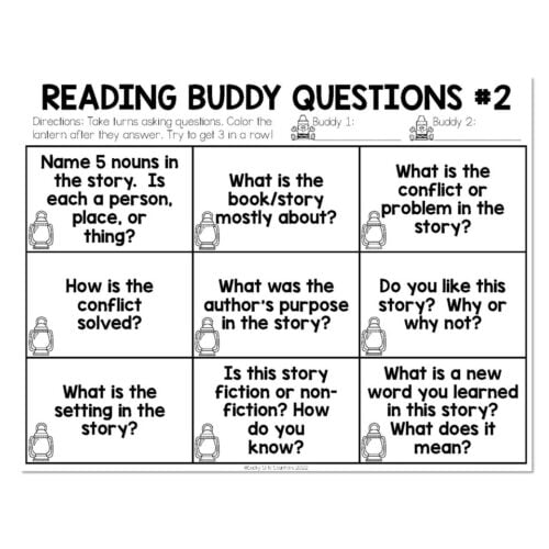 Camp Read a Lot - Reading Buddy Questions - 2022 Version