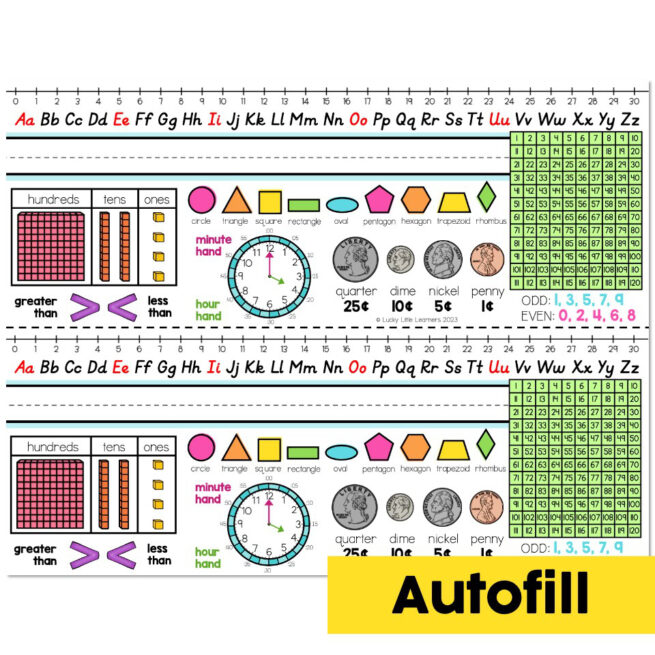 Classroom Setup - Visuals - Desk Plates - Version 2 in D'Nealian ...