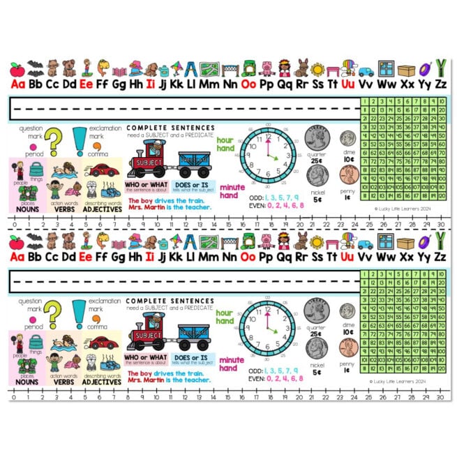 Classroom Setup – Desk Name Plates – ELA & Math Version