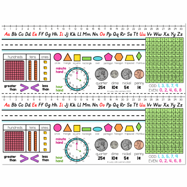 Classroom Setup – Visuals – Desk Plates – Version 2 in D'Nealian