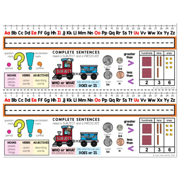 Desk Plate - Math and ELA - Lucky Little Learners