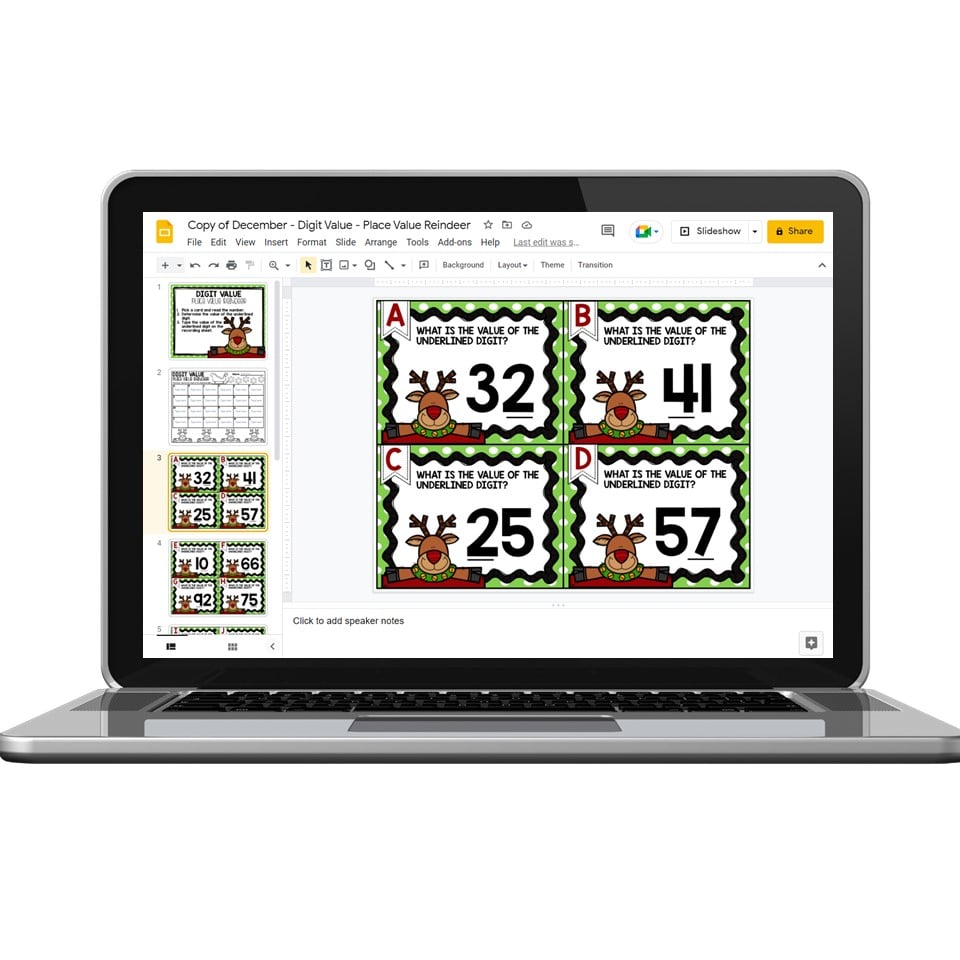 Digital - 2nd Grade December Math Center - Place Value - Lucky Little ...