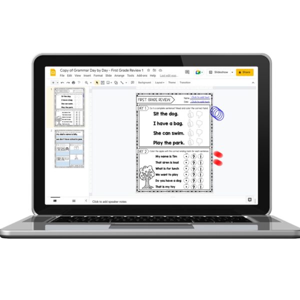Digital - 2nd Grade Grammar Worksheets - 1st Grade Review 1 - Lucky ...