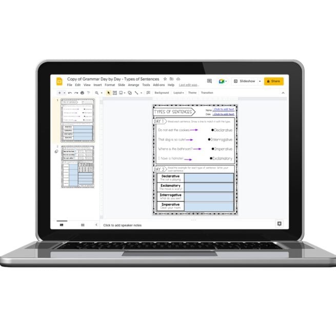 Digital - 2nd Grade Grammar Worksheets - Types of Sentences - Lucky ...