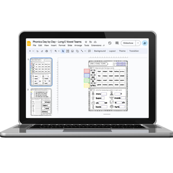 Digital - 2nd Grade Phonics Worksheets - Long E Vowel Teams - Lucky ...