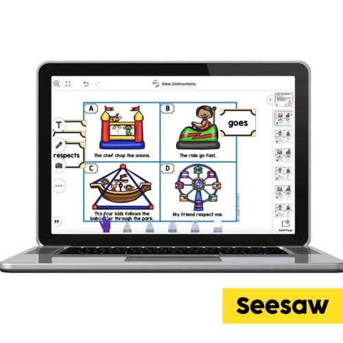 Digital Seesaw - 2nd Grade Grammar Center - Subject-Verb Agreement ...