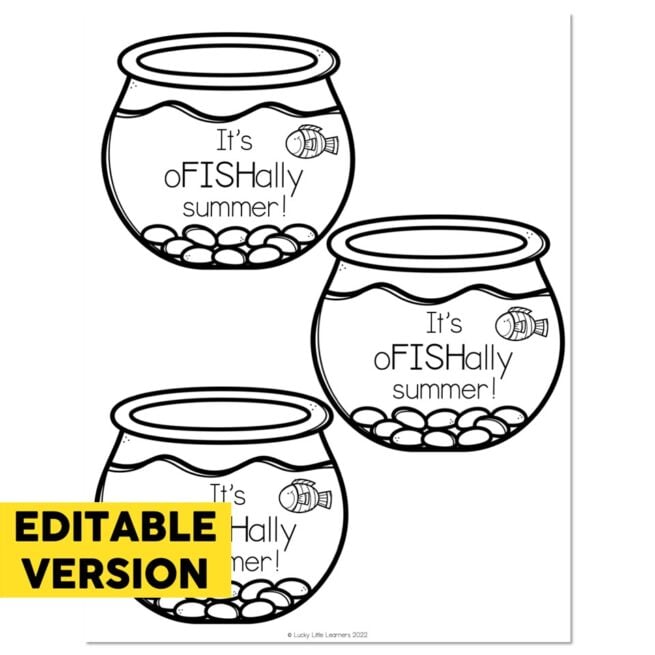 Editable - Classroom Setup - Gift Tags - End of Year Student Gifts - It's oFISHally summer