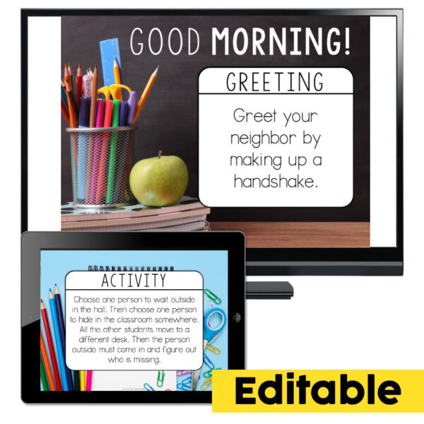 Editable Morning Meeting Slides - Lucky Little Learners