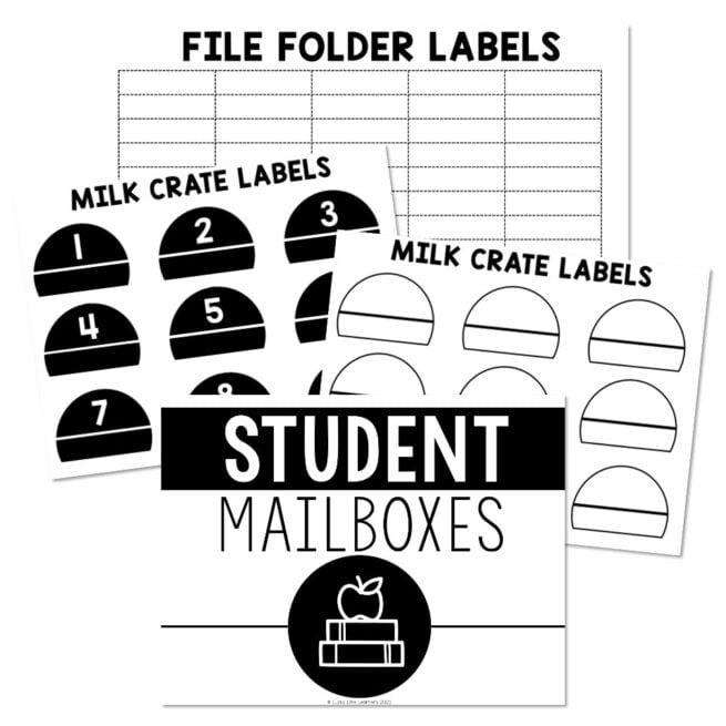 File Folder Labels and Milk Crate Labels