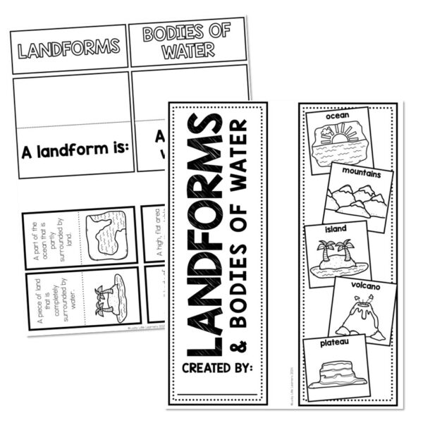 Landforms and Bodies of Water Lapbook - Lucky Little Learners