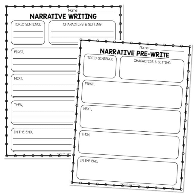 Lucky Little Toolkit - Literacy - Writing Organizers and Templates - Narrative Writing