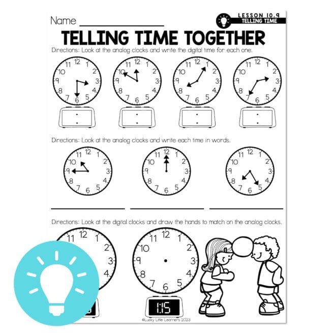 Lucky to Learn Math - Lesson 10.9 - Time Review - Mini Lesson - Telling ...