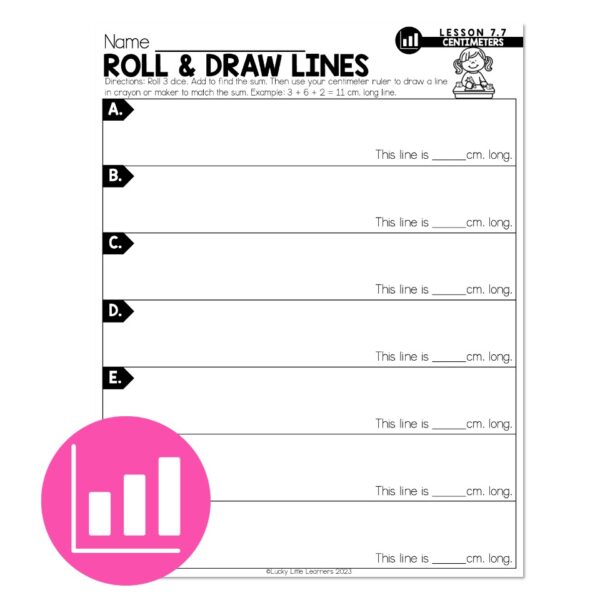 Line Draw For Math Lucky to Learn Math - Lesson 7.7 - Centimeters - Differentiation - Roll ...