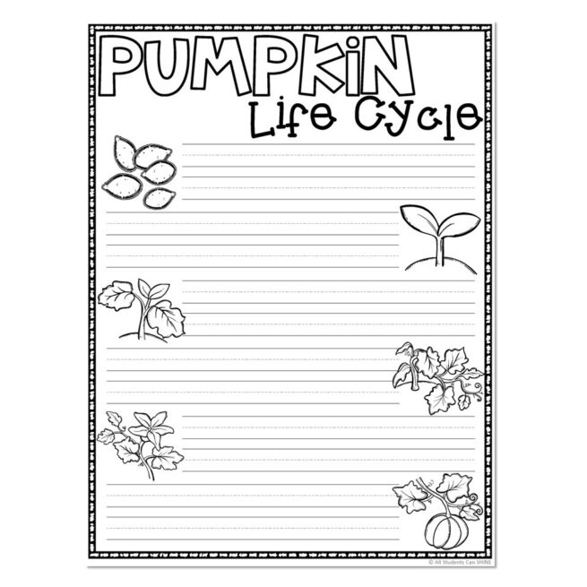 Pumpkin Unit - Pumpkin Life Cycle Writing - Lucky Little Learners