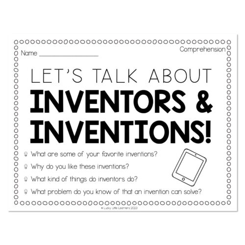 Sub Plans - End of Year - Science - Let's Talk about Inventors - Lucky ...