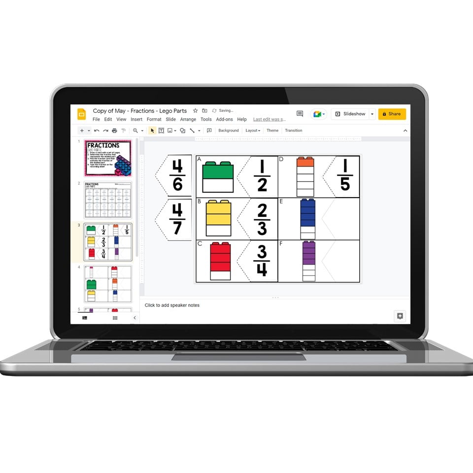 Digital - 2nd Grade May Math Center - Fractions - Lucky Little Learners