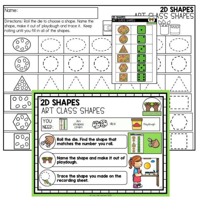 Kindergarten Math Center - August - 2D Shapes - Art Class Shapes ...