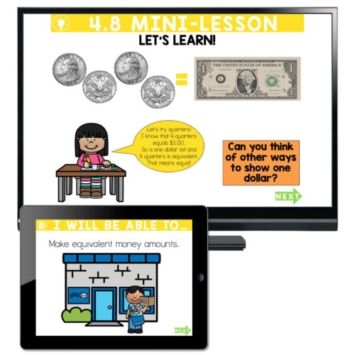 Lucky to Learn Math - Equivalent Money Amounts - Lesson 4.8 - Teaching ...