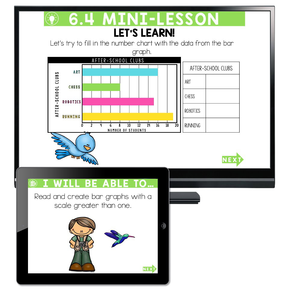 Lucky to Learn Math - Lesson 6.4 - Read and Create Bar Graphs ...