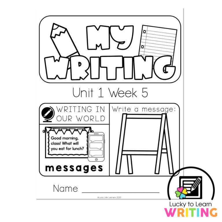 Unit One Writing Lucky to Learn Writing 1st Grade - Unit 1 Writing Foundations - Week 5 ...