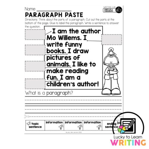 Lucky to Learn Writing 1st Grade - Unit 1 Writing Foundations - Writing ...