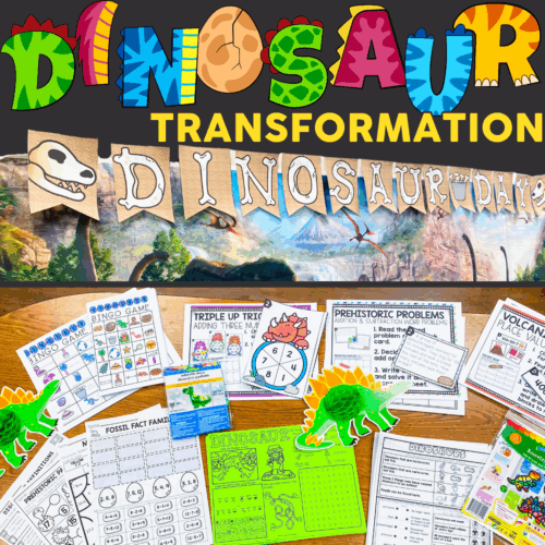 Dinosaur-themed educational activities and learning resources for kids, including bingo games, puzzles, and worksheets, ideal for preschool and elementary classroom use.