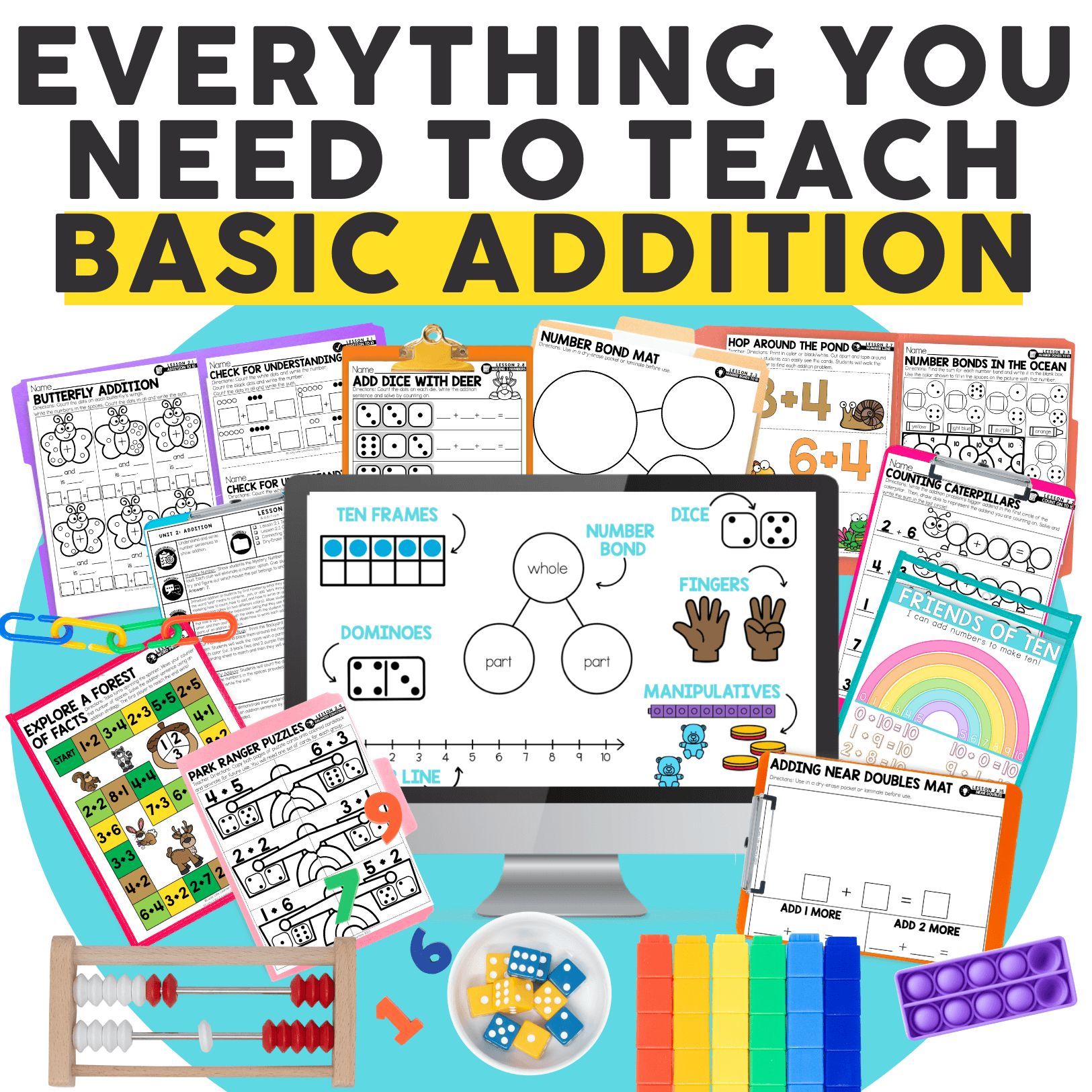 Addition Within 20 Unit - Educational math resources for teaching basic addition skills to children, including worksheets, manipulatives, and interactive activities for early learners.