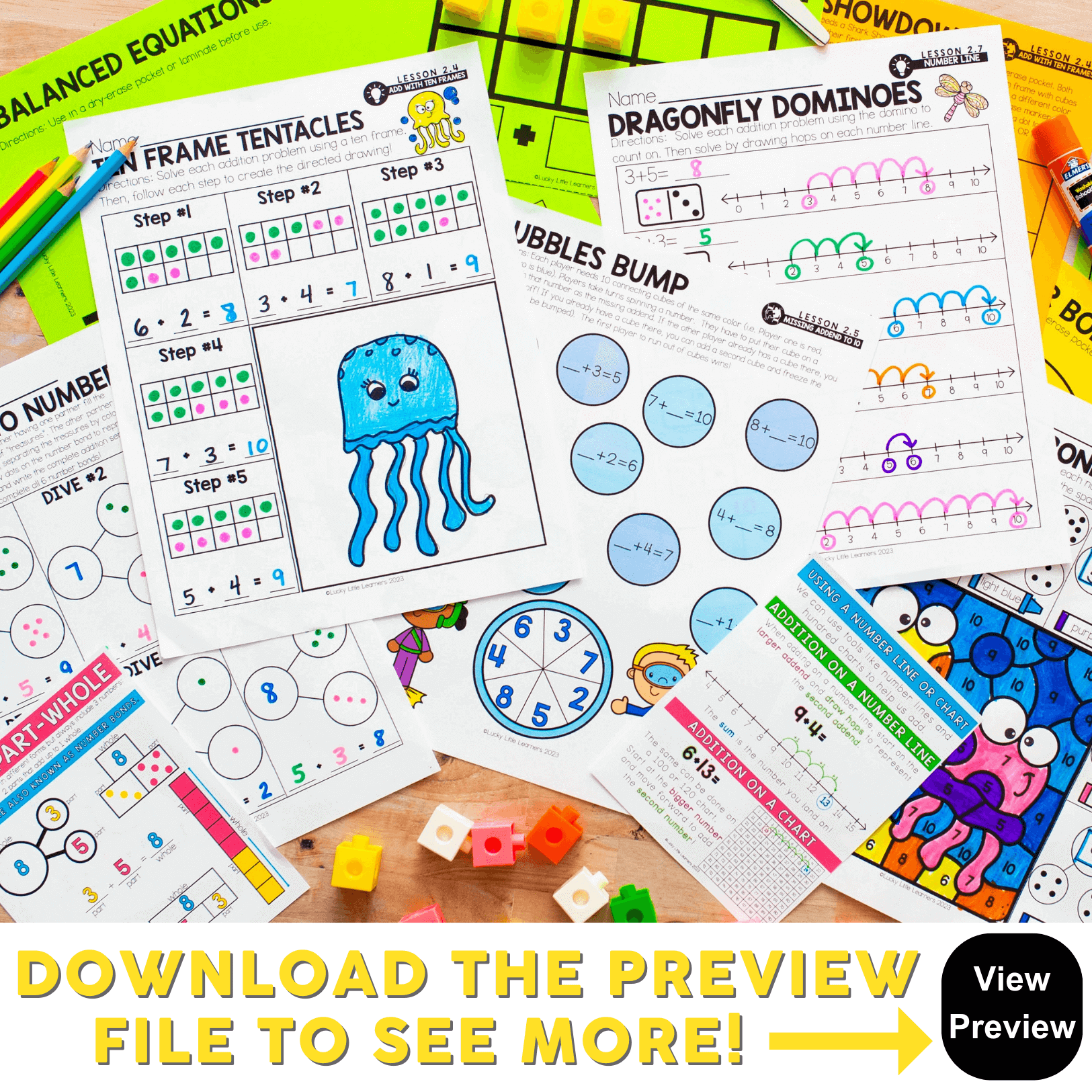 Addition Within 20 Unit - Educational math activities for kids focusing on addition skills, number bonds, dominoes, and number sense to enhance early math learning and problem-solving abilities.