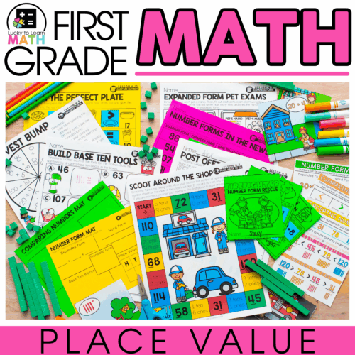 A colorful educational set of place value activities and math tools for grades within 120, designed to enhance understanding of number concepts and improve math skills for young learners.
