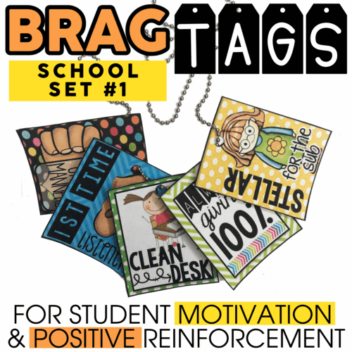 Stay motivated and positive with colorful brag tags for students, featuring encouraging messages like "Great Job" and "Keep Trying," perfect for classroom reinforcement and student motivation.