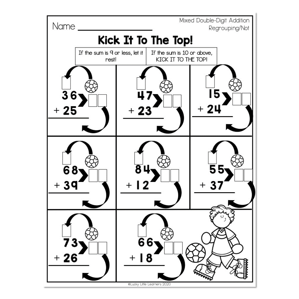 2nd Grade Math Worksheets - Place Value - Mixed Double Digit Addition ...
