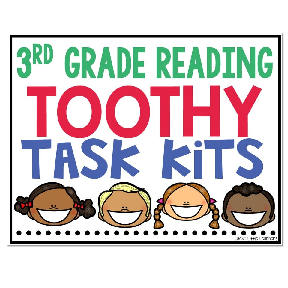 3rd Grade - Reading Toothy Task Cards - Task Box Cover - Lucky Little ...