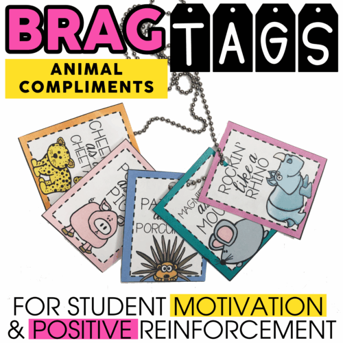 Cheeky cheetah animal compliment tag for student motivation and positive reinforcement.